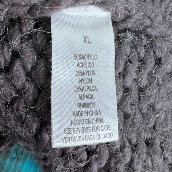 Carducci Grey Alpaca Wool Blend Crew Neck Size XL Open Knit Neutral - Picture 6 of 10